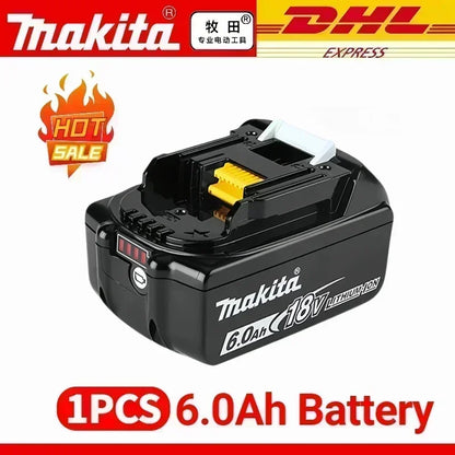 Genuine Makita 18V Battery – 6Ah/5Ah/3Ah Rechargeable for Drill DGA404, DDF487, DTW700, DTD173, HR410D, DJV182, LXT400