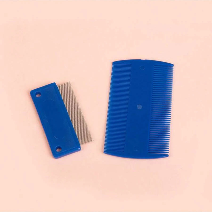 4-Pack Stainless Steel Pet Grooming Combs - Double-Sided Flea and Lice Removers for Dogs and Cats with Rounded Teeth and Tear Stain Cleaning Support