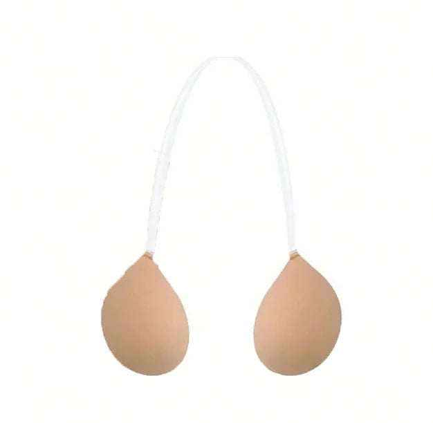 Deep U-Plunge Sticky Bra - Invisible Silicone Push-Up Bra for Backless Wedding Dresses and Low-Cut Outfits