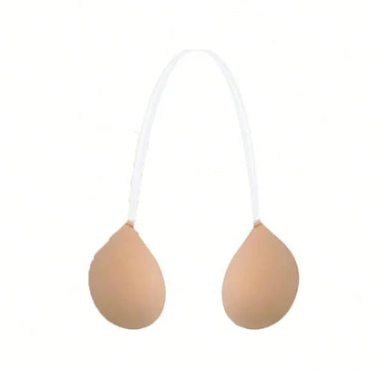 Deep U-Plunge Sticky Bra - Invisible Silicone Push-Up Bra for Backless Wedding Dresses and Low-Cut Outfits