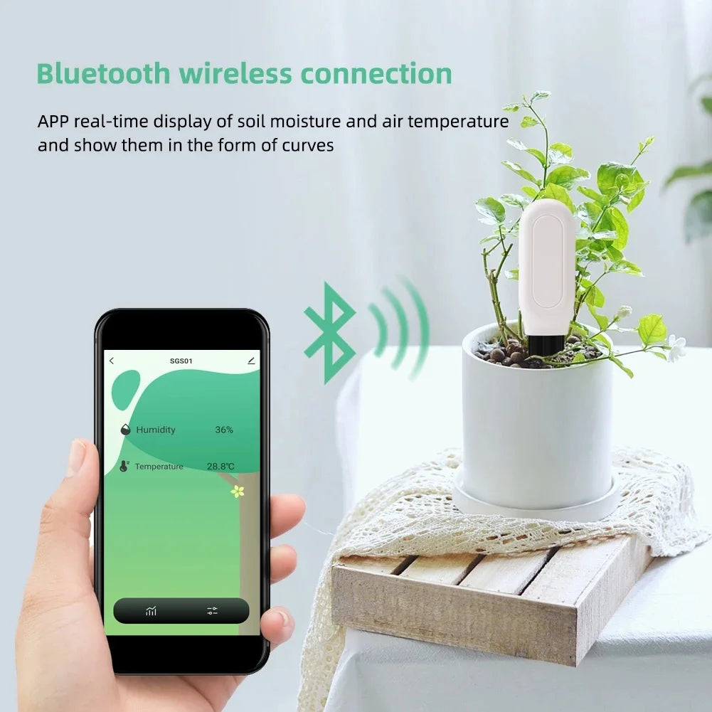 WiFi Zigbee Smart Soil Tester – Bluetooth Moisture, Humidity & Temperature Sensor with Mobile App for Real-Time Plant Monitoring