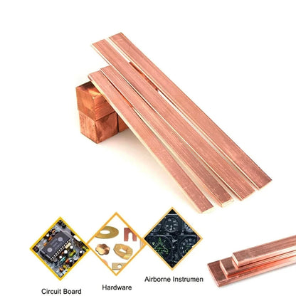 Copper Flat Strip Plate - 100–500mm Length, 1–10mm Thickness for DIY Projects & Fabrication