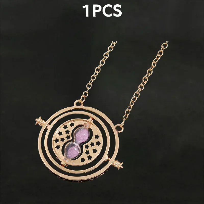 Harry Potter Time-Turner Hourglass Necklace - 360° Rotatable Cosplay Pendant and Unique Mother’s Day Gift