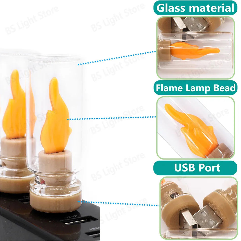 5V LED USB Edison Candle Light – Mini Decorative Night Lamp for Home & Holidays