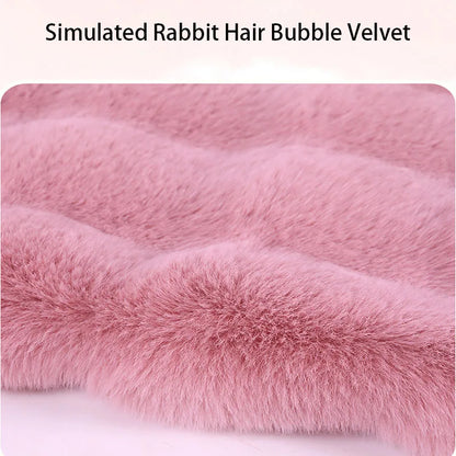 Winter Plush Car Seat Covers – Ultra-Soft Rabbit Fur Cushion Pads for Warmth, Universal Fit Auto Chair Protectors