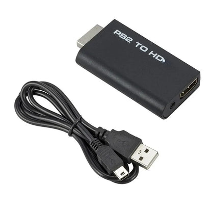 PS2 to HDMI Converter – Audio & Video Adapter with 3.5mm Port, Supports 480i/480p/576i Display Modes for PC & PS2