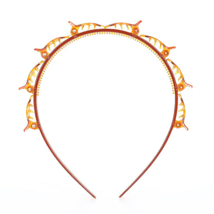 Multi-Layer Hollow Braided Headband – Women's Bangs Hair Clip for Hairdressing and Styling