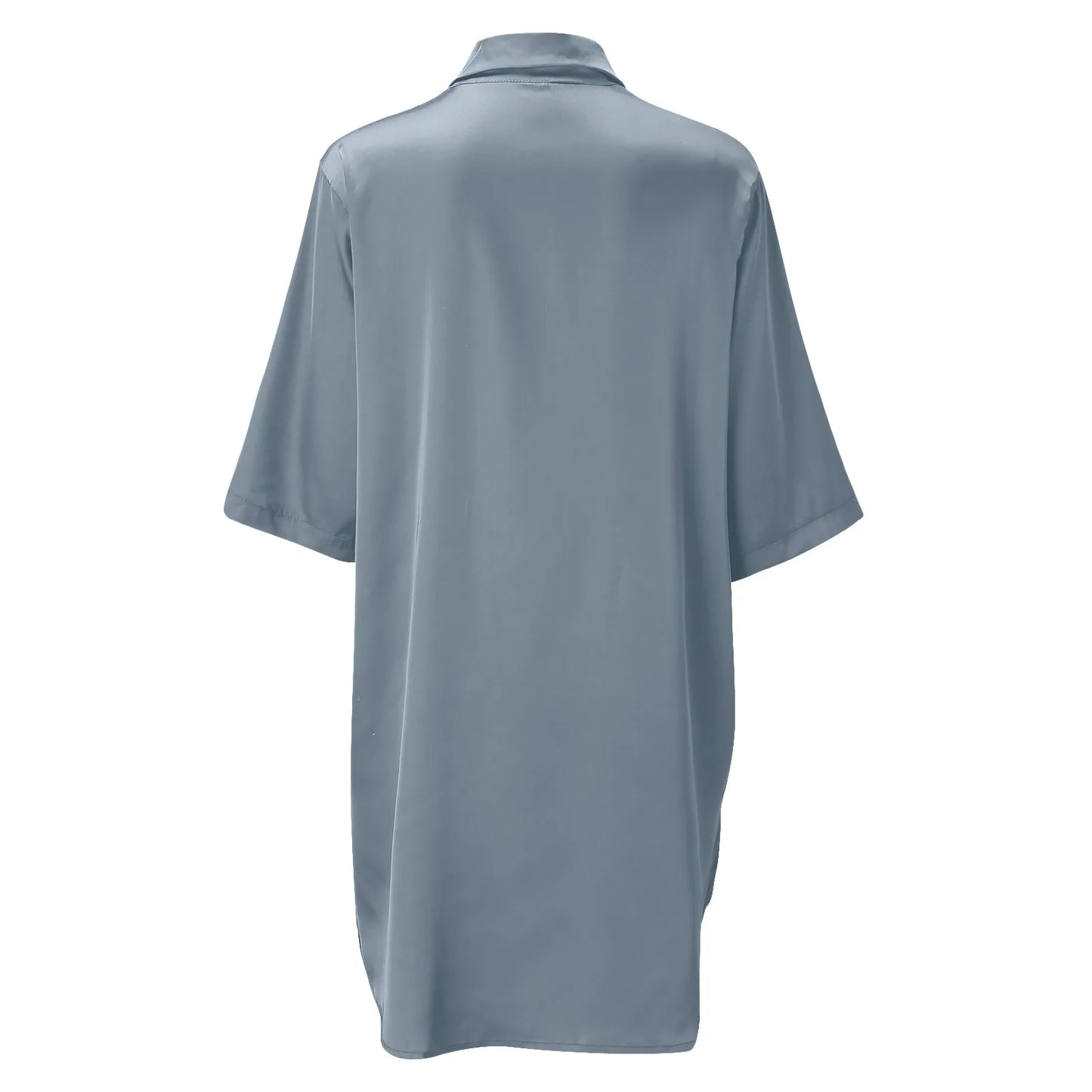 Women’s Silky Soft Long Sleeve Pajamas – Solid Color Sexy Nightshirt, Comfortable Home Sleepwear