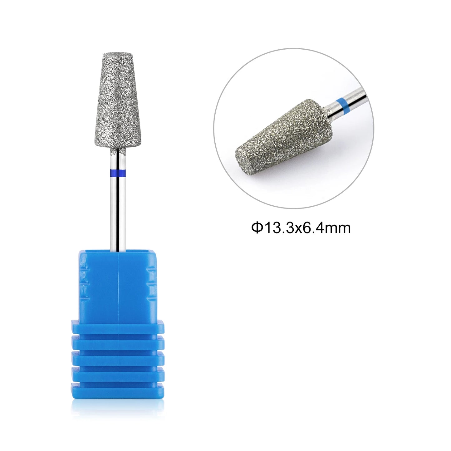 BNG Diamond Nail Sanding Drill Bits - Cross Teeth Barrel Rotary Cuticle Clean Burr, 3/32" Manicure Bit for Nail Accessories