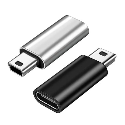 Mini USB to USB Type-C Adapter – 5-Pin Male to Female Data Transfer Connector for GoPro, MP3, Camera & PC