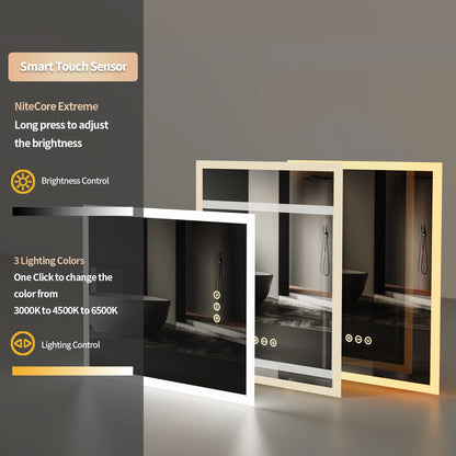 16x20 inch LED Lighted Bathroom Mirror – Wall-Mounted Vanity Mirror with Anti-Fog, Smart Touch Button & Memory Function