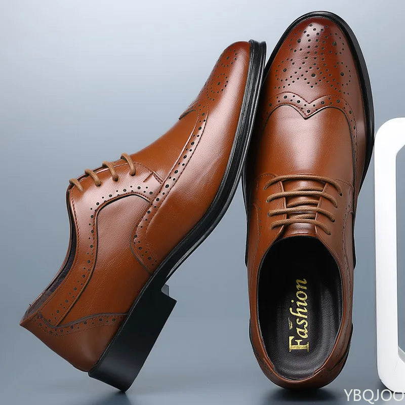 Men’s Pointed Toe Formal Shoes - Comfortable Low-Cut Office, Wedding and Daily Dress Shoes Large Size