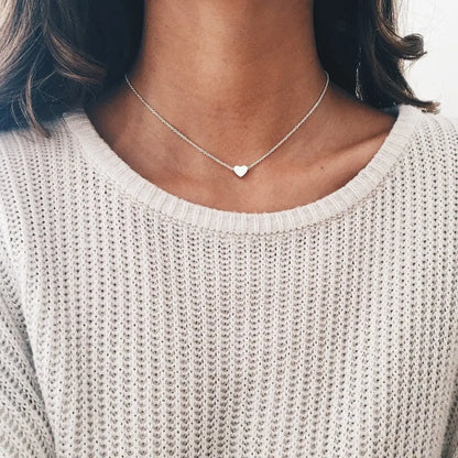 LATS Pearl Choker Necklace for Women – Double Layer Heart Pendant Jewelry Gift