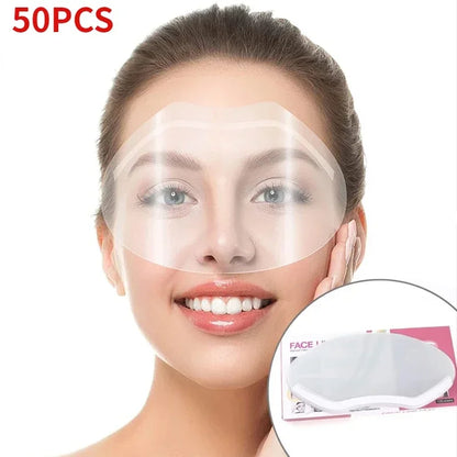Barbershop 50PCS Disposable Face Shields — Makeup & Shower Visors for Hairspray, Salon Supplies & Hairdressing Tools