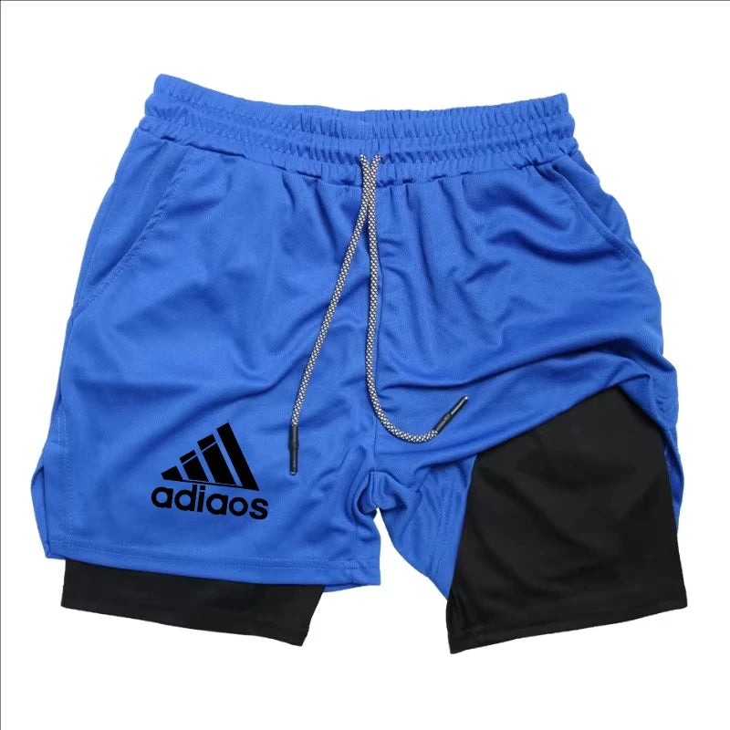 Men’s 2-in-1 Compression Running Shorts – Breathable Mesh Quick-Dry Gym Fitness Training Sports Shorts for Summer Workout