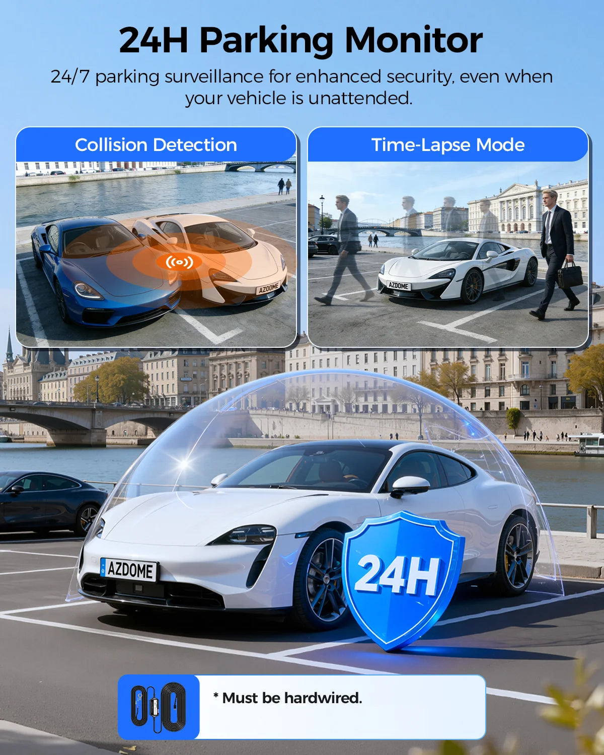 AZDOME M550 Pro 4K Dash Cam - WiFi GPS Car DVR with Night Vision G-Sensor Parking Monitor