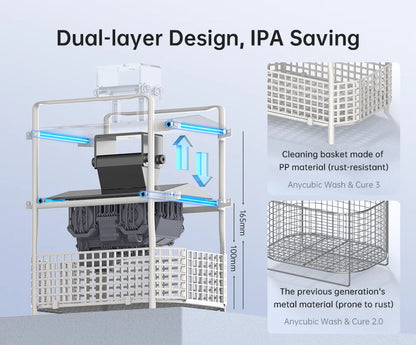 ANYCUBIC Wash & Cure Machine | 3-4L Large Volume for LCD/DLP Resin 3D Printers, Compatible with Photon Mono 2