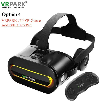 Original J60 4K Wireless VR Glasses – Stereo 3D Virtual Reality Headset for Smartphones Up to 6.7"