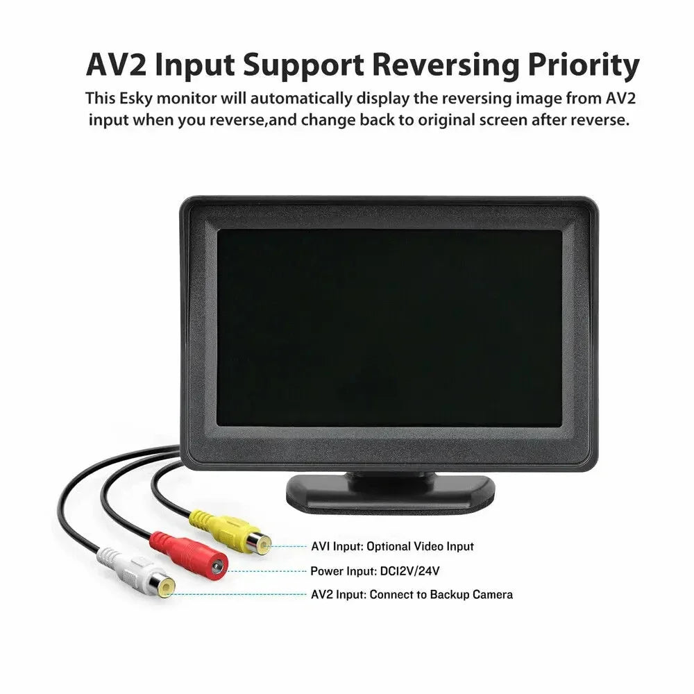Wireless Car Reversing Backup Camera Kit – 4.3" Rear View Monitor for Vehicle Parking