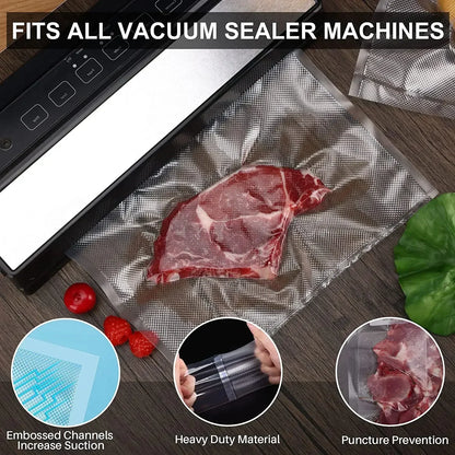 50pcs BPA-Free Reusable Vacuum Sealer Bags - Food Preservation Plastic Sealing Bags for Household Use