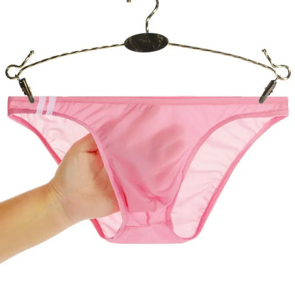 Men’s Low Rise Transparent Briefs – Breathable Sexy Bulge Pouch Underwear, Lightweight Comfort Fit Panties