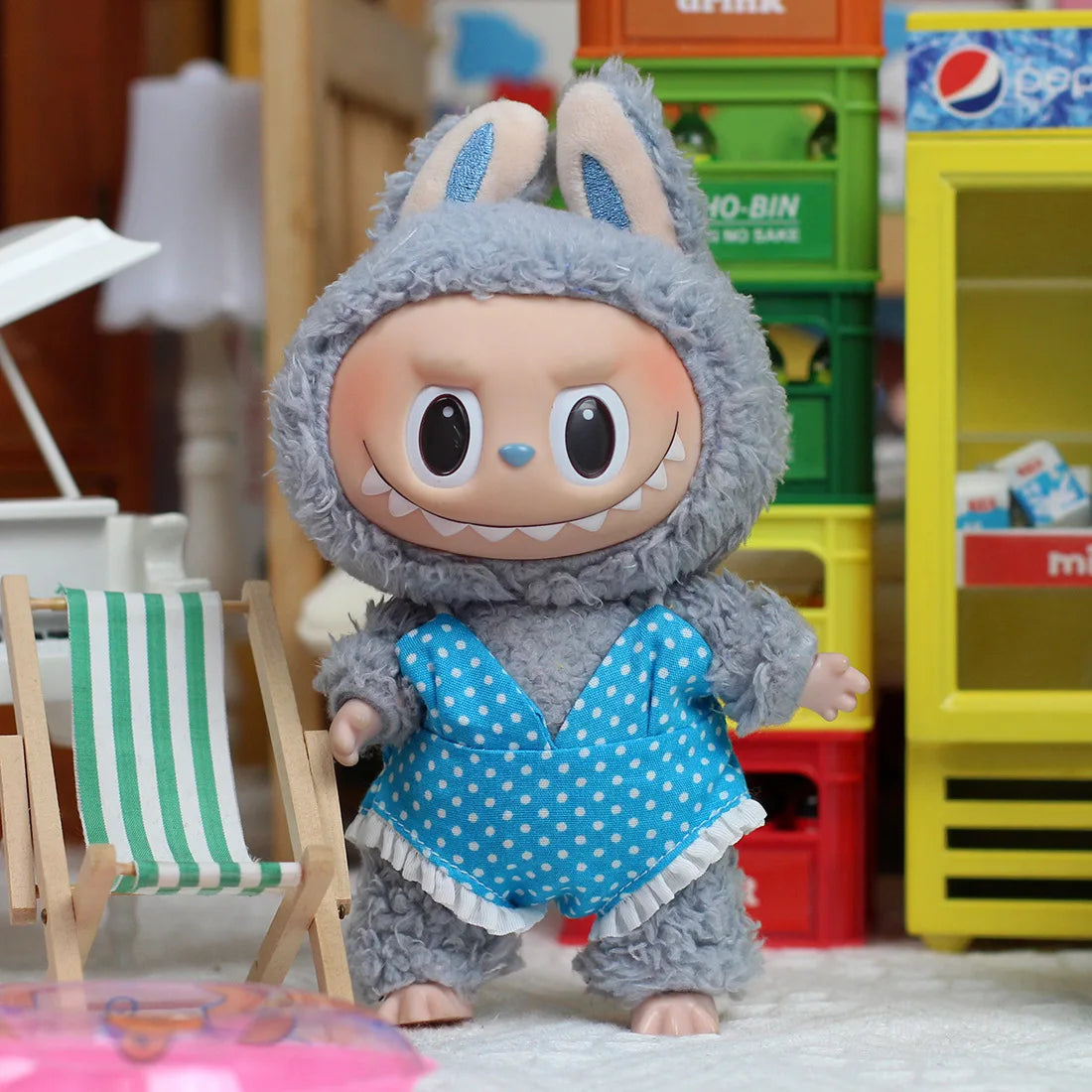 17cm Labubu Doll Shark Slippers — Fun & Stylish Casual Shoes for Dolls (Shoes Only)