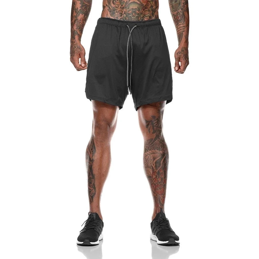 Men’s 2-in-1 Sports Shorts — Double-Layer Running, Gym & Fitness Shorts for Summer