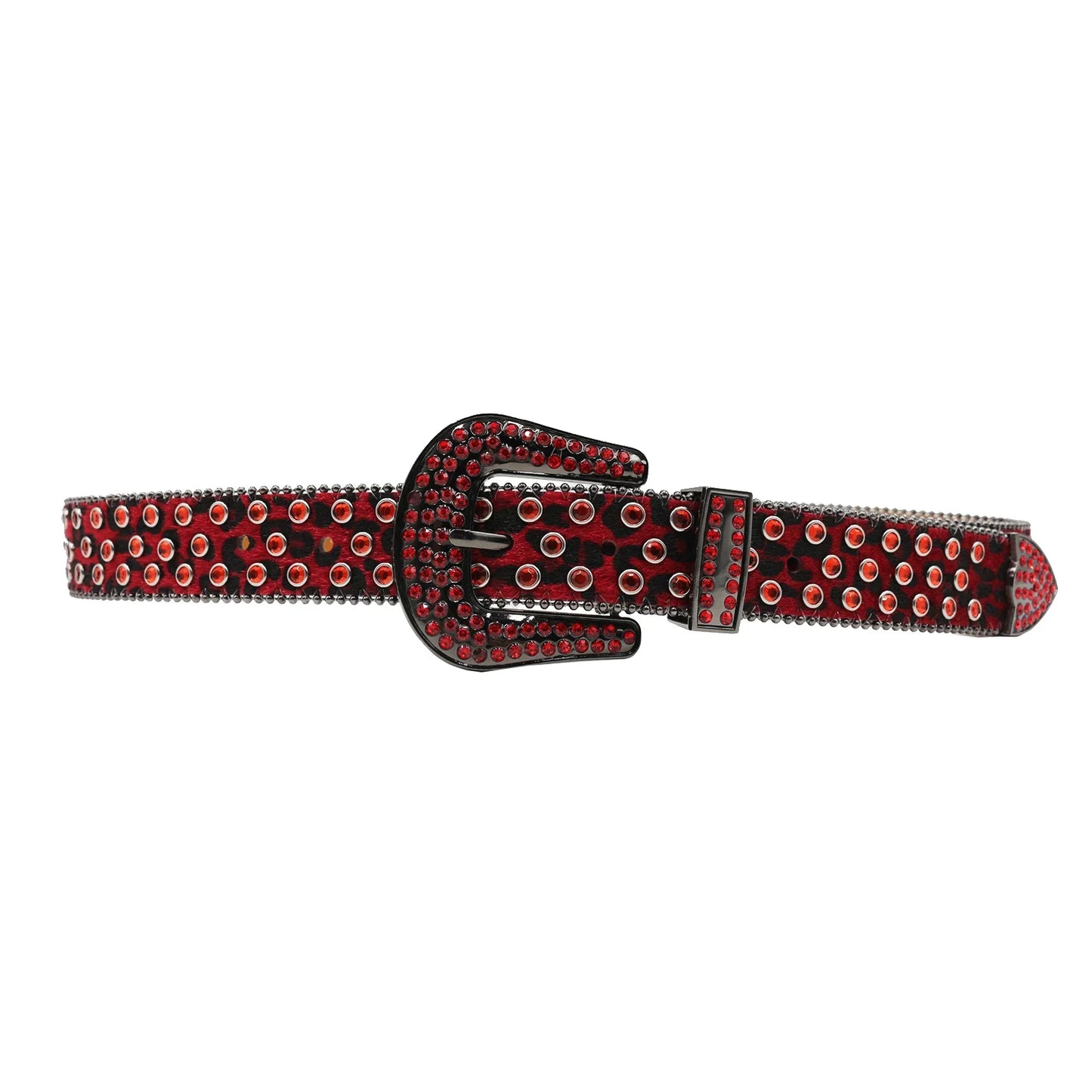 Women’s Rhinestone Skull Leather Belt – Luxury Designer Studded Strap for Jeans, White & Black