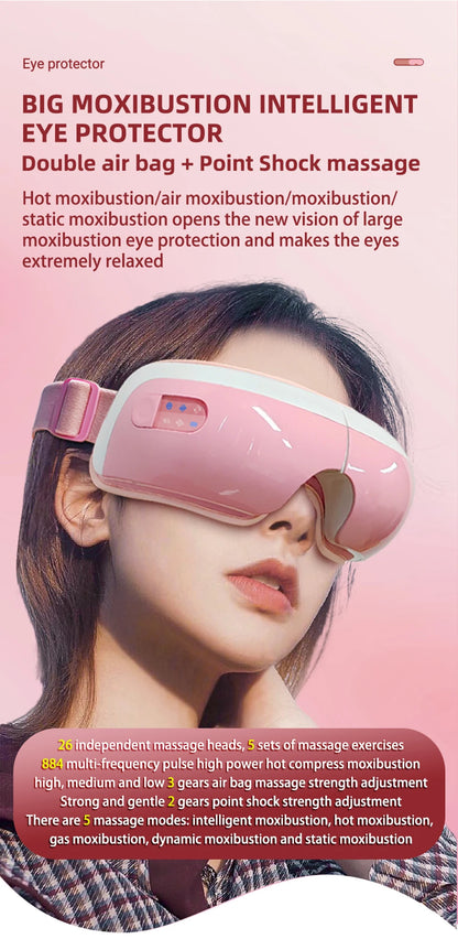 Electric Eye Massager – Vibration & Hot Compress with Air Bag for Dark Circles, Fatigue & Eye Care