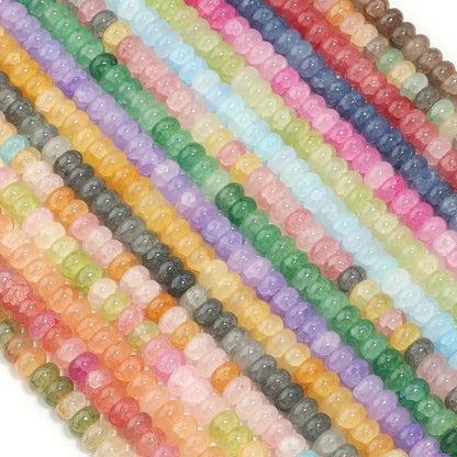 5x8mm Natural Abacus Rondelle Beads - Glass Wheel Loose Charms for DIY Bracelets & Jewelry Making Supplies