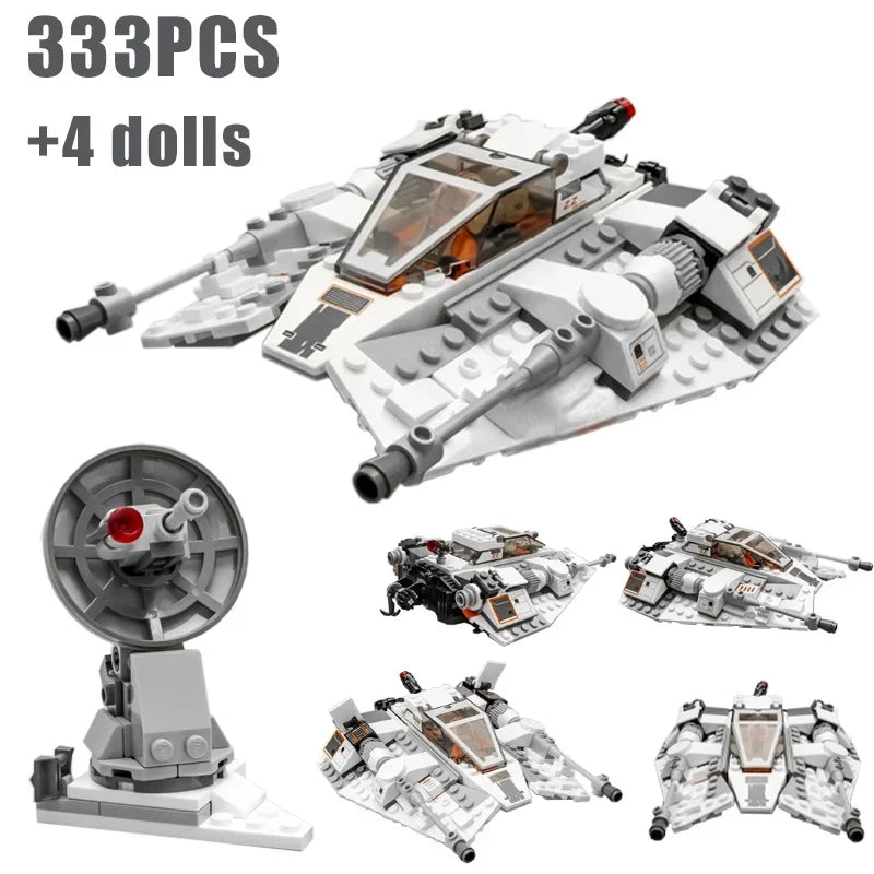 Hot Toys 75259 Air Combat Aircraft – 309PCS Snowspeeder Space War Building Blocks, Action Toy & Birthday Gift
