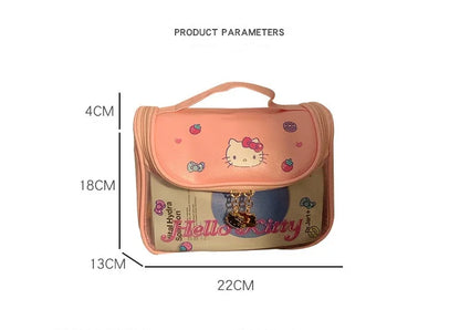 MINISO Hello Kitty Makeup Bag | Cute, Large Capacity Portable Travel & Washroom Transparent Storage Bag for Girls