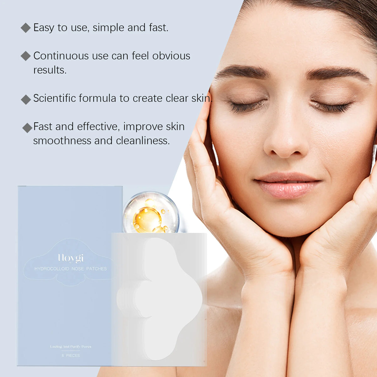 Salicylic Acid Nose Pore Strips - Hydrocolloid Blackhead & Pimple Removal Patches for Oil Control and Refined Pores