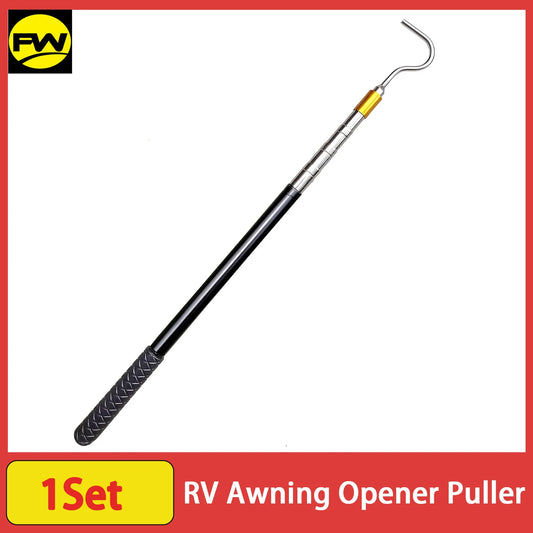 RV Awning Opener Pull Rod Telescopic Reach Pole 16–60 Inch Multi-Section Locking for Tent, Camper & Canopy Use