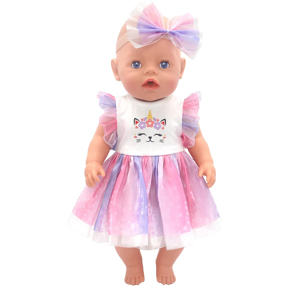 Baby Born Doll Clothes Set – Cute Jumpers, Rompers & Shoes for 13-18 Inch Newborn Dolls, Festival & Birthday Gift