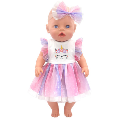 Baby Born Doll Clothes Set – Cute Jumpers, Rompers & Shoes for 13-18 Inch Newborn Dolls, Festival & Birthday Gift