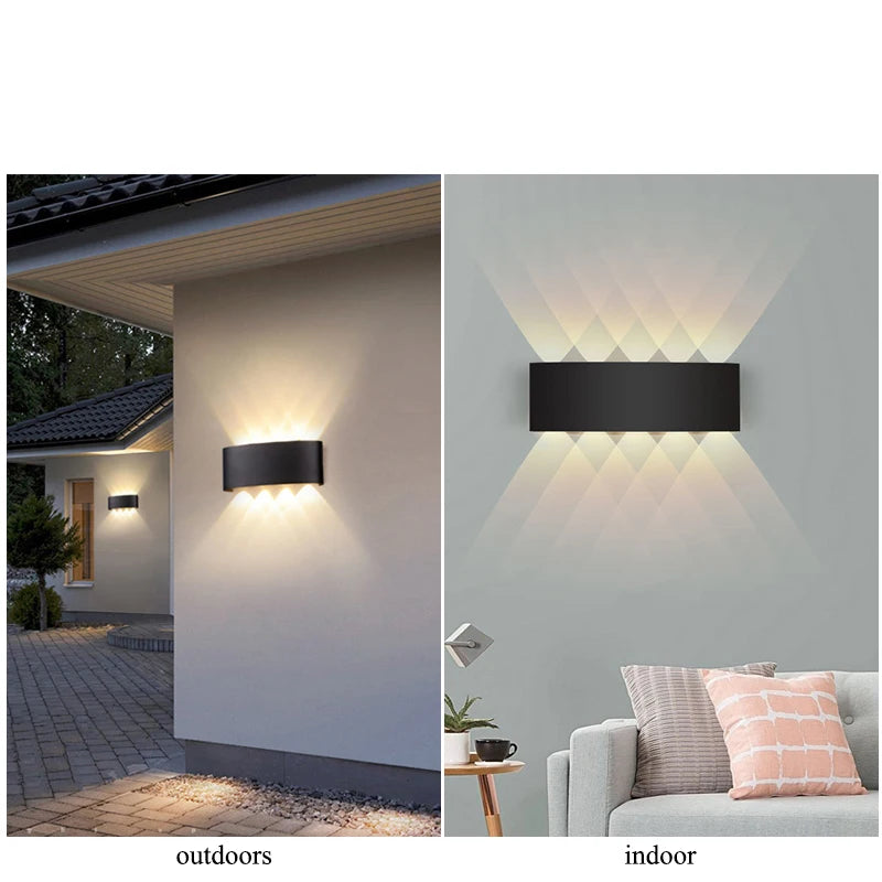 Up & Down LED Wall Lamp - Waterproof Modern Indoor & Outdoor Lighting for Bedroom, Living Room & Corridor