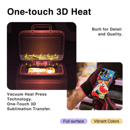 HTVRONT H17 Phone Case Heat Press Machine – 3D Vacuum Transfer Tool for iPhone 11–17 & Android Phones