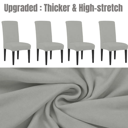 4Pc High Stretch Dining Chair Covers – Elastic Non-Slip Slipcovers, Removable Seat Protectors for Living Room, Kitchen & Wedding