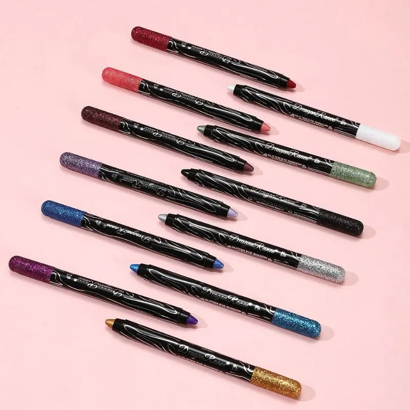 Shiny Pearlescent Highlighter Eyeshadow Pencil – Waterproof Glitter Eyeliner Gel Pen for Long-Lasting Makeup