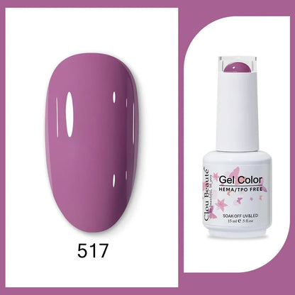 Clou Beaute 15ml Gel Nail Polish Set – Red Black White Green Neon UV Soak-Off Semi-Permanent Nail Varnish Base & Velvet Top Coat