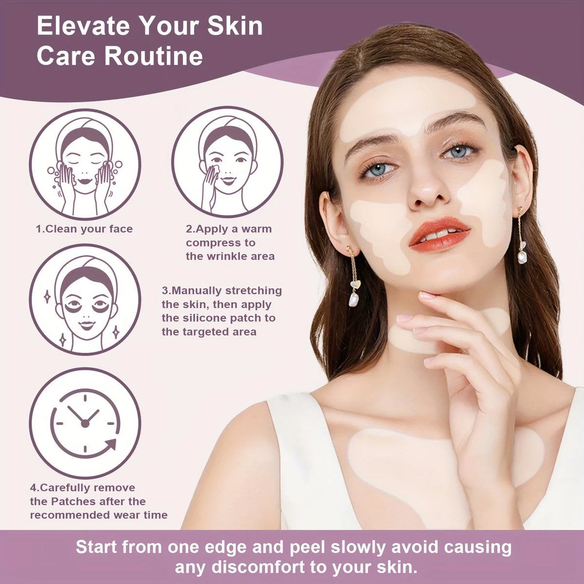 Reusable Silicone Wrinkle Patches – Face, Neck and Forehead Smoothing Masks for Overnight Skincare and Fine Line Care