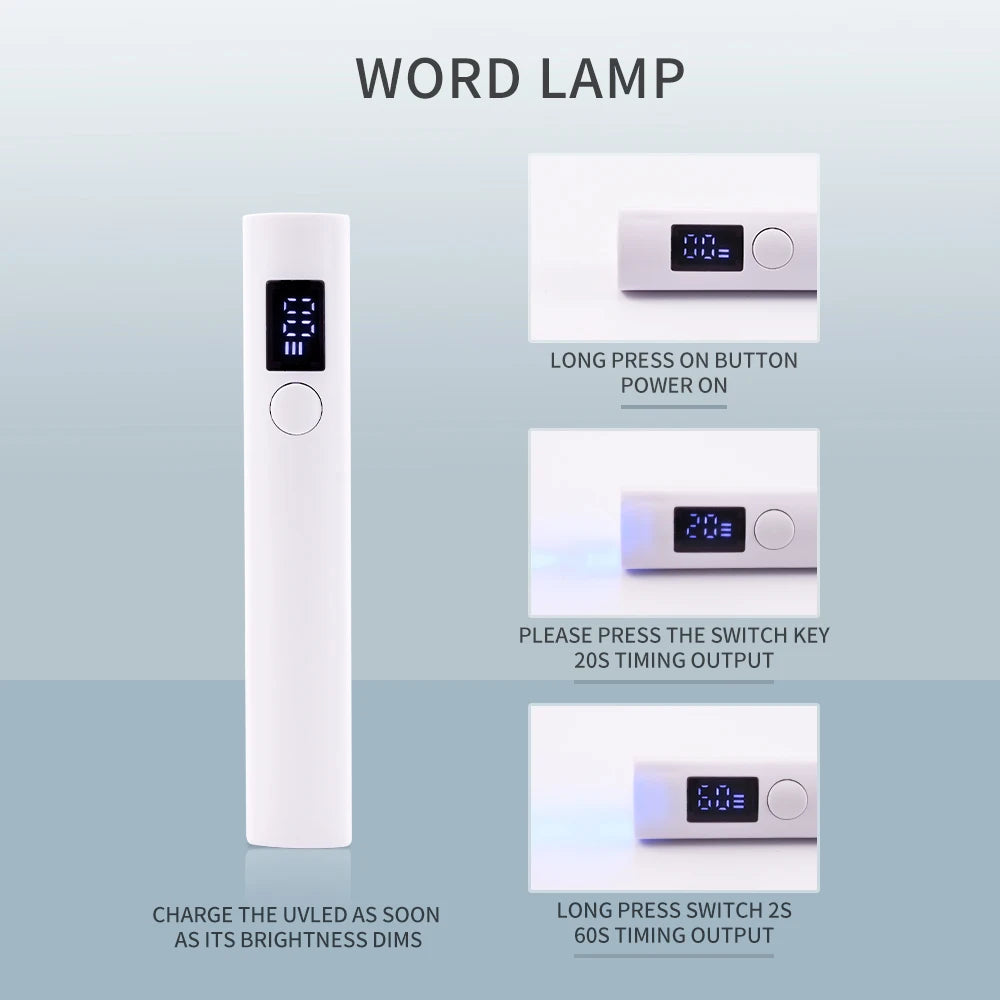 Portable USB Rechargeable UV Nail Lamp Dryer: Quick Drying LED Light for Gel Varnish - Handheld Manicure Tool