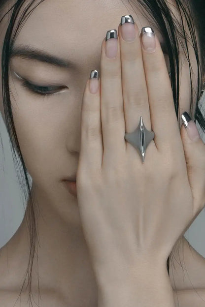 Retro Sword of Maria Silver Ring — Handmade Punk Gothic Open Ring for Women & Unisex Jewelry Gift