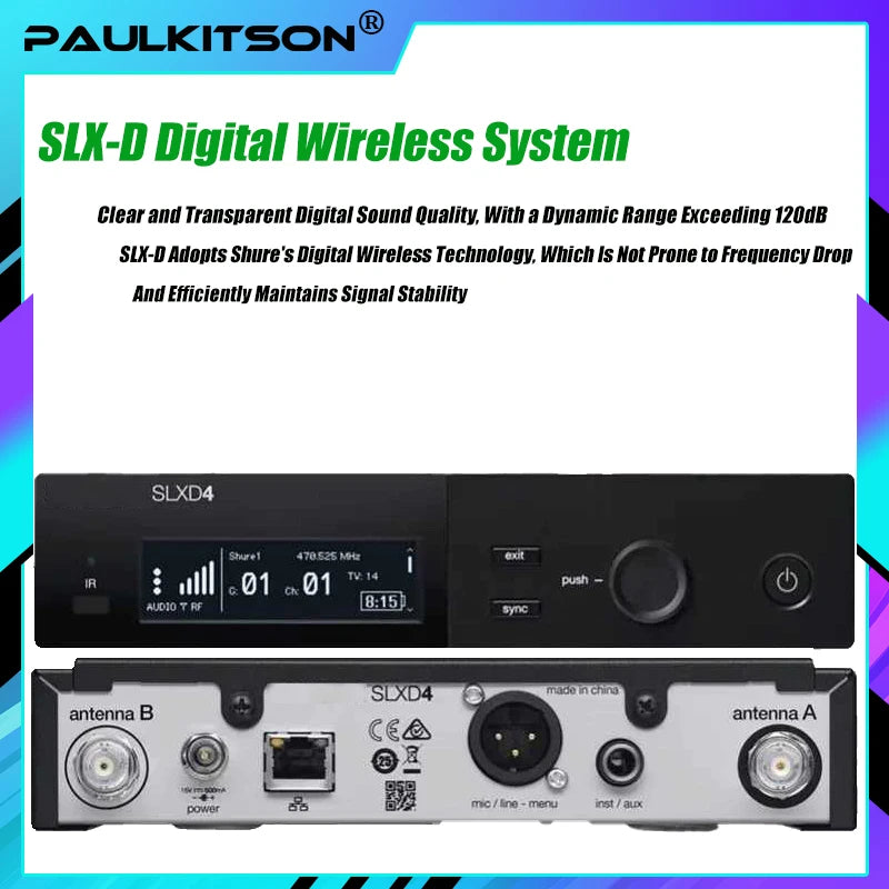 SLXD Wireless Microphone System – 500/600/800MHz 4-Pin Headset with KSM8/Beta58, Professional Audio for Stage & Karaoke