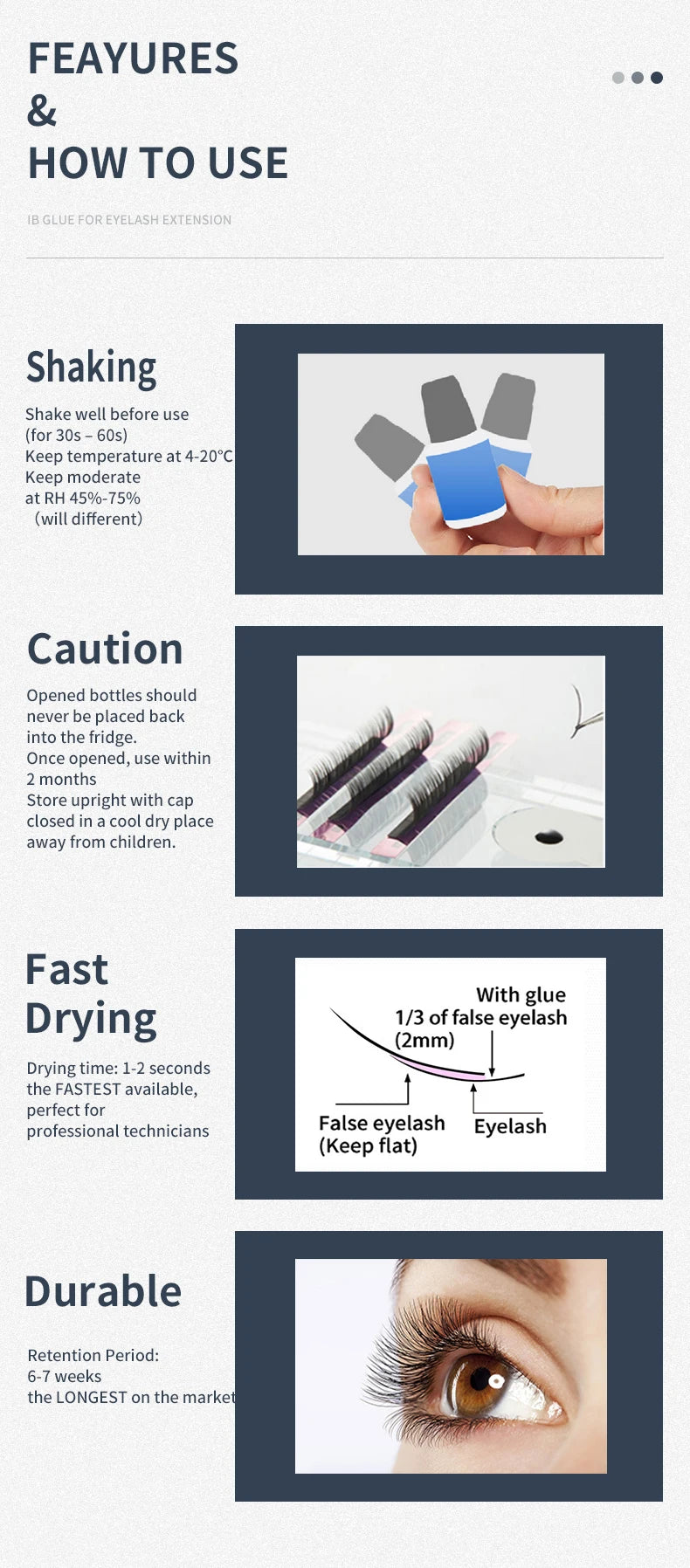 Sky Glue Eyelash Extension Adhesive 5ml – Fast-Drying 0.5s False Lash Glue with Makeup Bag