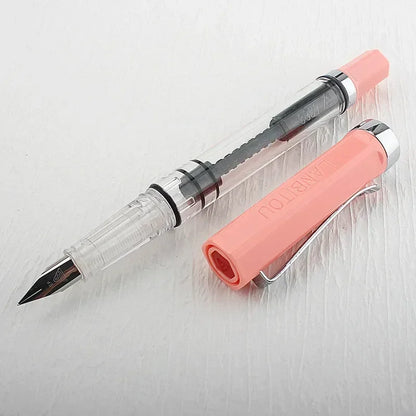 3059 Piston Fountain Pen – High-Quality Transparent Resin with EF/F Nib (0.38/0.5mm) for Business & Gift