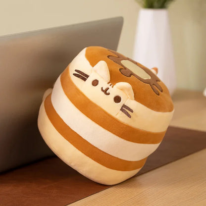 Cute Pancake Cat Plush Toy - Soft Kawaii Food-Shaped Stuffed Animal for Hugs, Sofa, Bed, Home Decor, and Gifts