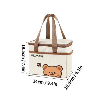 WORTHBUY Cute Thermal Lunch Bag – Large Capacity Insulated, Waterproof & Portable Picnic Cooler for Students