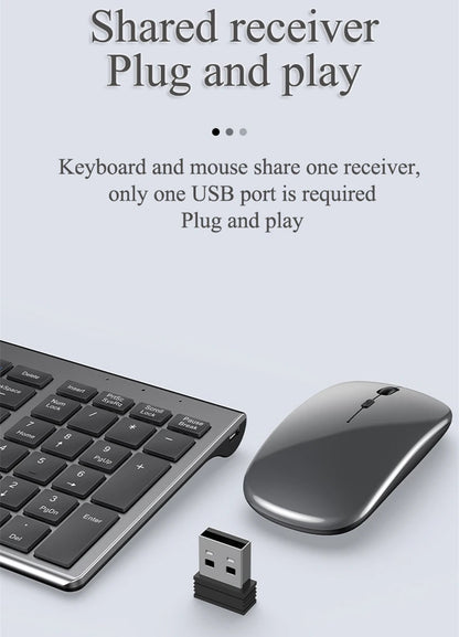 Bluetooth 5.0 & 2.4G Wireless Keyboard and Mouse Combo – Mini Multimedia Set for Laptop, PC, TV, iPad, MacBook, Android